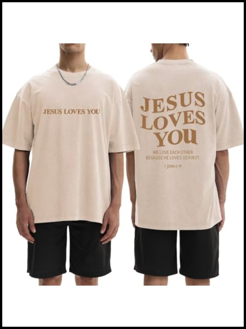 Faith Over Fear Graphic T-Shirt Jesus Religious Christian Tee